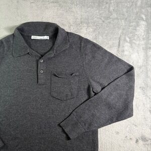 CRIQUET Charcoal Gray Long Sleeve Baby Alpaca Blend Sweater Men's Size M